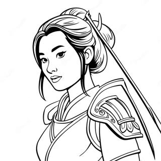 Mulan Em Armadura De Guerreiro Pagina Para Colorir 37261-8136