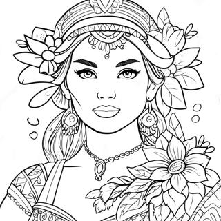 Pagina Para Colorir Da Isabela Com Flores Bonitas 3742-11