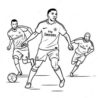 Kylian Mbappe Driblando Defensores Pagina Para Colorir 38183 8339