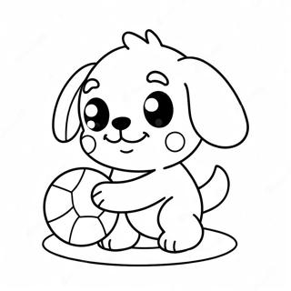 Pagina Para Colorir De Cachorrinho Fofo Brincando Com Bola 3828-1