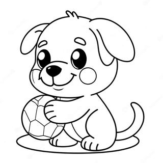 Pagina Para Colorir De Cachorrinho Fofo Brincando Com Bola 3828-2