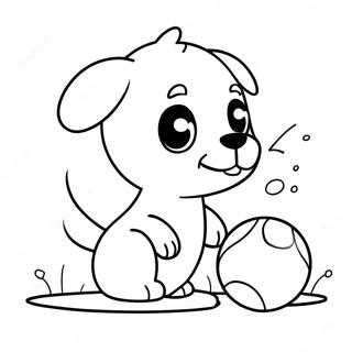 Pagina Para Colorir De Cachorrinho Fofo Brincando Com Bola 3828-4