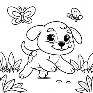 Pagina Para Colorir De Cachorrinho Brincalhao Perseguindo Borboleta 3831 2433