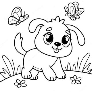 Pagina Para Colorir De Cachorrinho Brincalhao Perseguindo Borboleta 3831 2436