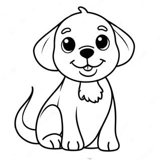 Pagina Para Colorir De Cachorrinho Feliz Com Cauda Abanando 3832 374
