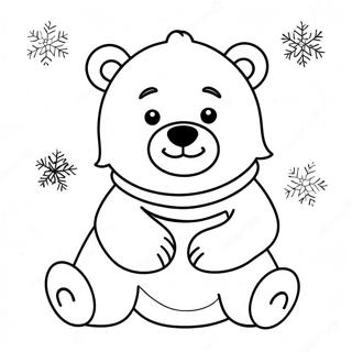 Lindo Urso Polar Com Flocos De Neve Pagina Para Colorir 40092-8755