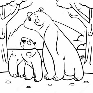 Pagina Para Colorir Da Familia De Ursos Polares Em Uma Paisagem Nevada 40095-8767