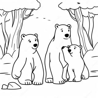 Pagina Para Colorir Da Familia De Ursos Polares Em Uma Paisagem Nevada 40095-8768