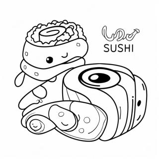 Sushi Fofo Pagina Para Colorir Páginas Para Colorir