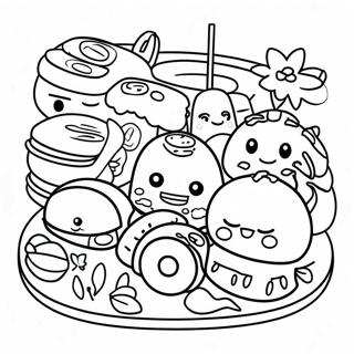 Personagens De Sushi Felizes Pagina Para Colorir Páginas Para Colorir
