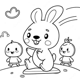 Pochacco Brincando Com Amigos Pagina Para Colorir 41351-9036