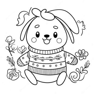 Pochacco Em Um Sueter Aconchegante Pagina Para Colorir 41352-9038