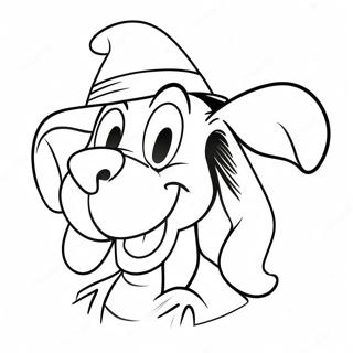 Goofy Em Uma Pagina De Colorir Com Chapeu Engracado 42272 9245