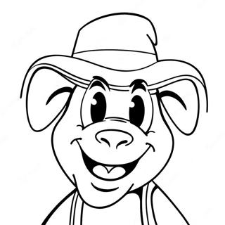 Goofy Em Uma Pagina De Colorir Com Chapeu Engracado 42272 9247