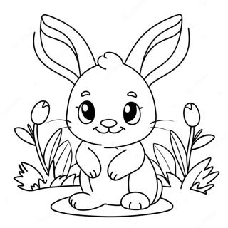 Coelhinho Adorável Com Orelhas Grandes Página Para Colorir Páginas Para Colorir