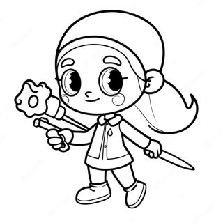 Pagina Para Colorir De Menina Inkling De Splatoon Com Pincel 43903-9597