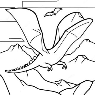Pagina Para Colorir Do Pterodactilo Majestoso Voando Sobre Montanhas 44091 9641