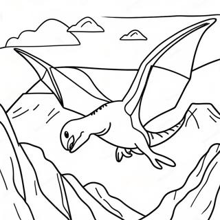 Pagina Para Colorir Do Pterodactilo Majestoso Voando Sobre Montanhas 44091 9643