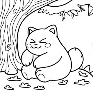 Snorlax Dormindo Debaixo De Uma Arvore Pagina Para Colorir 44349-9694