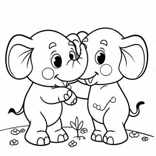 Elefante Brincalhao E Piggie Pagina Para Colorir 44447-9720