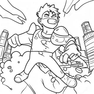 Pagina Para Colorir Da Cena De Acao Dinamica De Manga 44614-9760