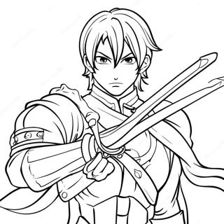 Pagina Para Colorir Do Heroi De Manga Com Espada 44615-9761