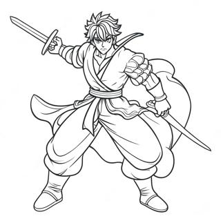 Pagina Para Colorir Do Heroi De Manga Com Espada 44615-9763