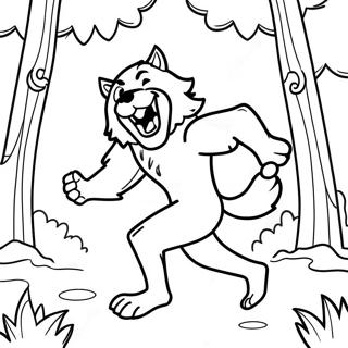 Lobo Mau Dancando Na Floresta Pagina Para Colorir 44976-9846