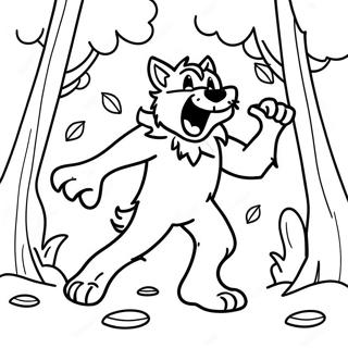 Lobo Mau Dancando Na Floresta Pagina Para Colorir 44976-9848
