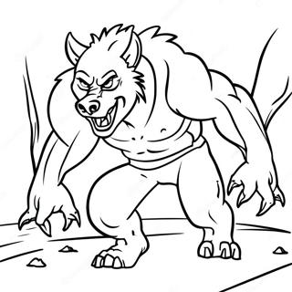 Lobo Mau Assustador Emergindo Das Sombras Pagina Para Colorir 44977-9852