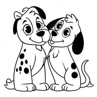 Pongo E Perdita Apaixonados Pagina Para Colorir 45061-9861