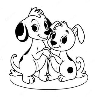 Pongo E Perdita Apaixonados Pagina Para Colorir 45061-9864