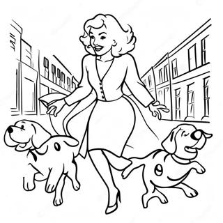 Cruella De Vil Perseguindo Dalmatas Pagina Para Colorir 45063-9869