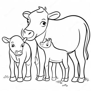 Bezerro Brincalhao Com A Mae Touro Pagina Para Colorir 45223 9904