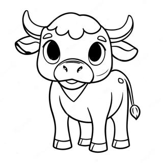 Touro De Desenho Animado Com Olhos Grandes Pagina Para Colorir 45225 9910