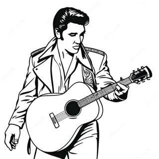 Elvis Tocando Violao Pagina Para Colorir 46031-10077