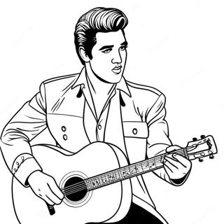 Elvis Tocando Violao Pagina Para Colorir 46031-10078