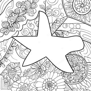 Pagina Para Colorir Da Estrela Solitaria Do Texas 46420-10155