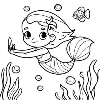 Pagina Para Colorir Da Ariel Nadando Com Peixes 4651 588