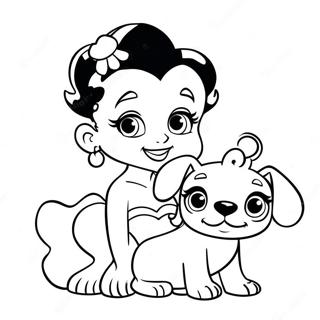 Pagina Para Colorir Da Betty Boop Com Um Cachorrinho 46526 10182