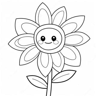 Flor De Desenho Animado Fofo Pagina Para Colorir 468-1106