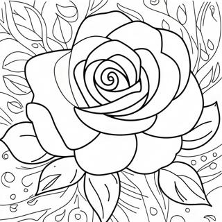 Flor Rosa Realista Pagina Para Colorir 469-863
