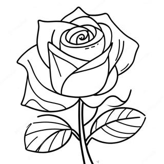 Flor Rosa Realista Pagina Para Colorir 469-864