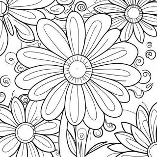 Flor Margarida Fantasiosa Pagina Para Colorir 470 623