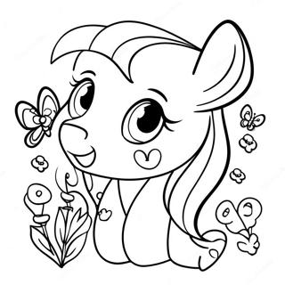 Fluttershy Com Borboletas Coloridas Pagina Para Colorir 47284-10334