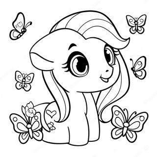 Fluttershy Com Borboletas Coloridas Pagina Para Colorir 47284-10335