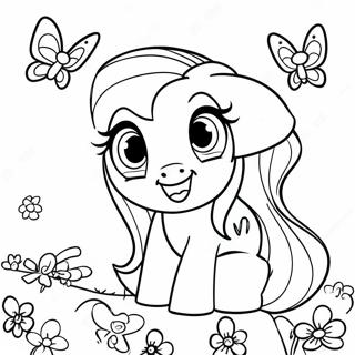 Fluttershy Com Borboletas Coloridas Pagina Para Colorir 47284-10336