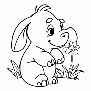 Eeyore Com Uma Flor Pagina Para Colorir 47371-10355