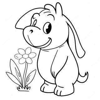 Eeyore Com Uma Flor Pagina Para Colorir 47371-10356
