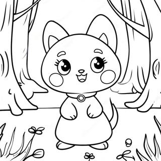 Pagina Para Colorir Da Kuromi Em Uma Floresta Magica 4741-322